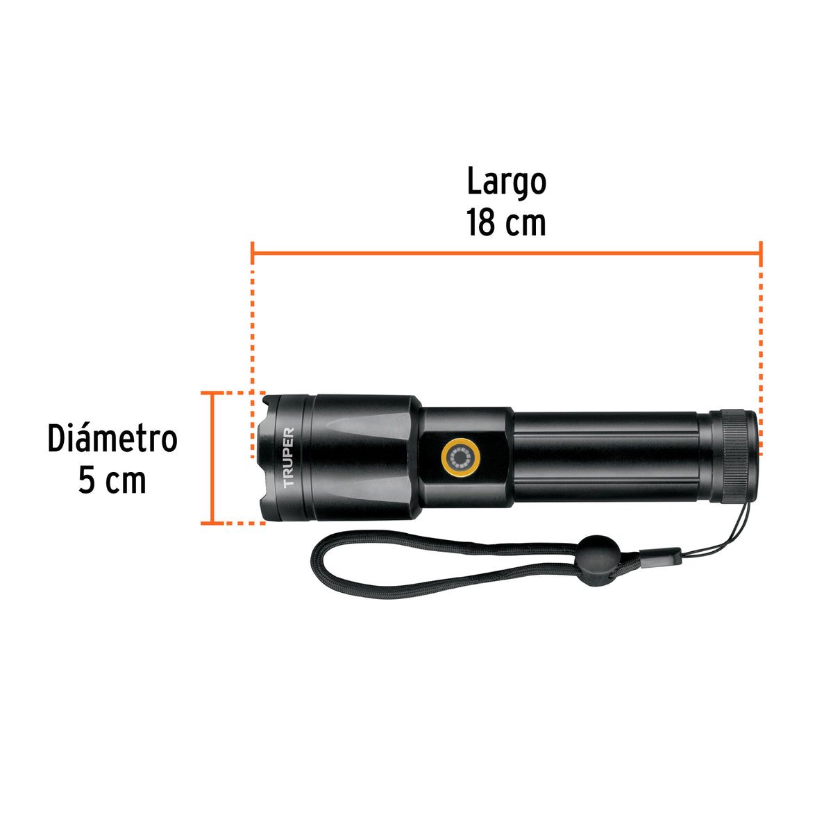 Linterna LED recargable, de aluminio, 1,200 lm, TRUPER, Truper, SKU 103100 — vista 4