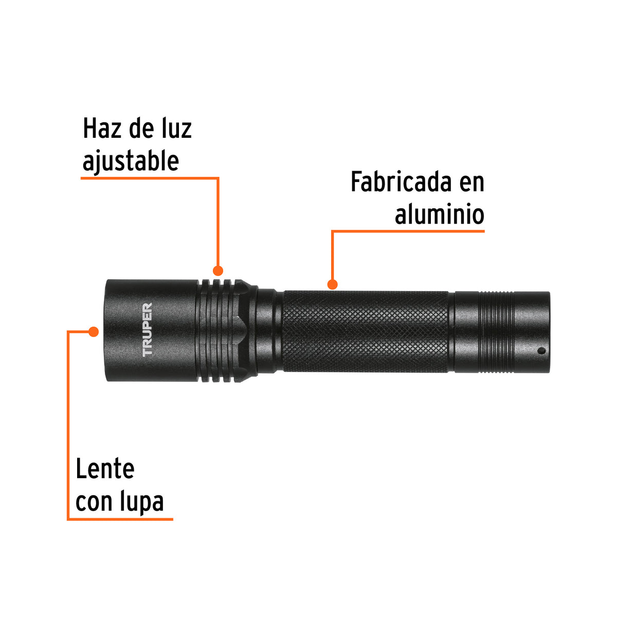 Linterna LED recargable, de aluminio, 340 lm, TRUPER, Truper, SKU 101381 — vista 3