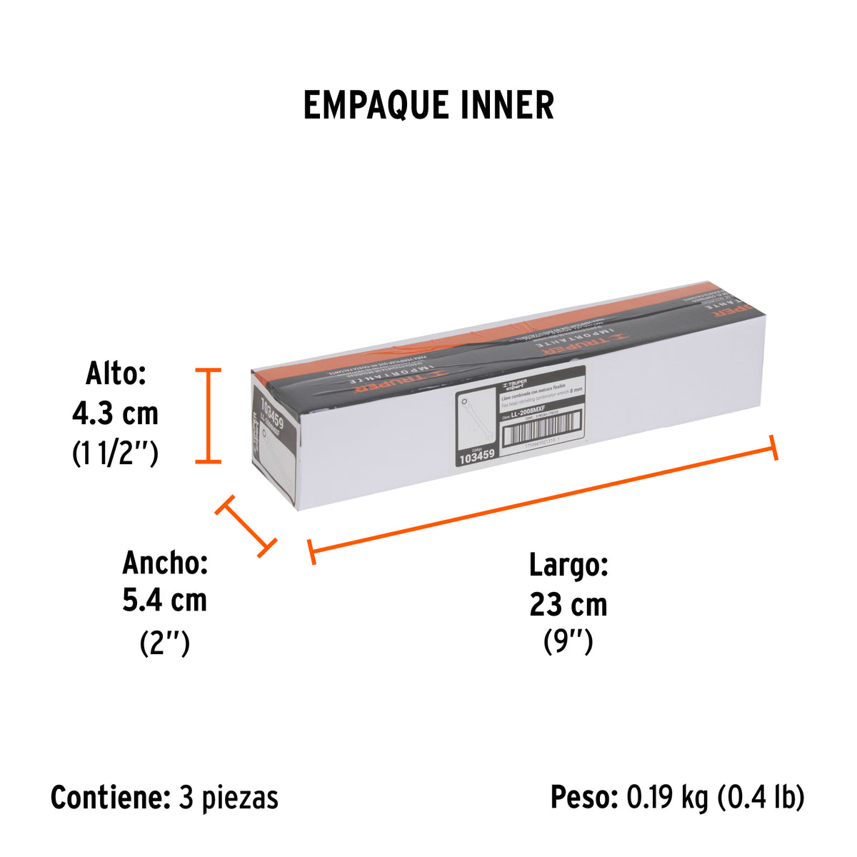 Llave combinada con matraca 8 mm flexible, EXPERT, Expert, SKU 103459 — vista 6
