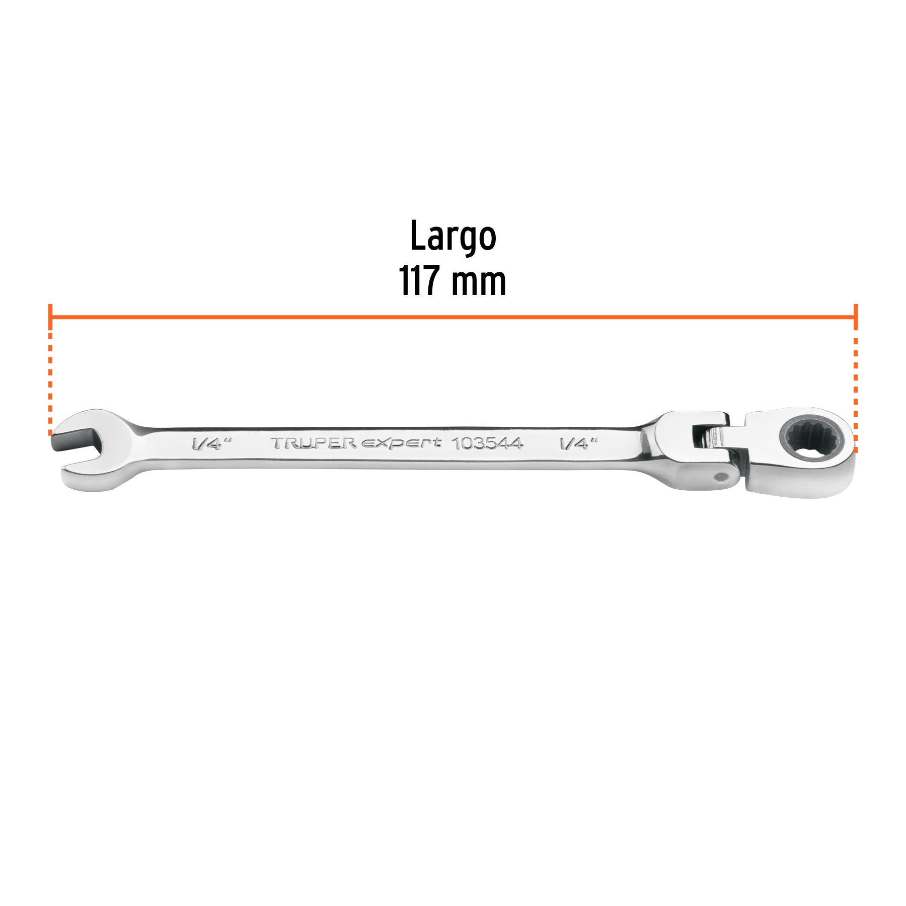 Llave combinada con matraca 1/4' flexible, EXPERT, Expert, SKU 103544 — vista 4
