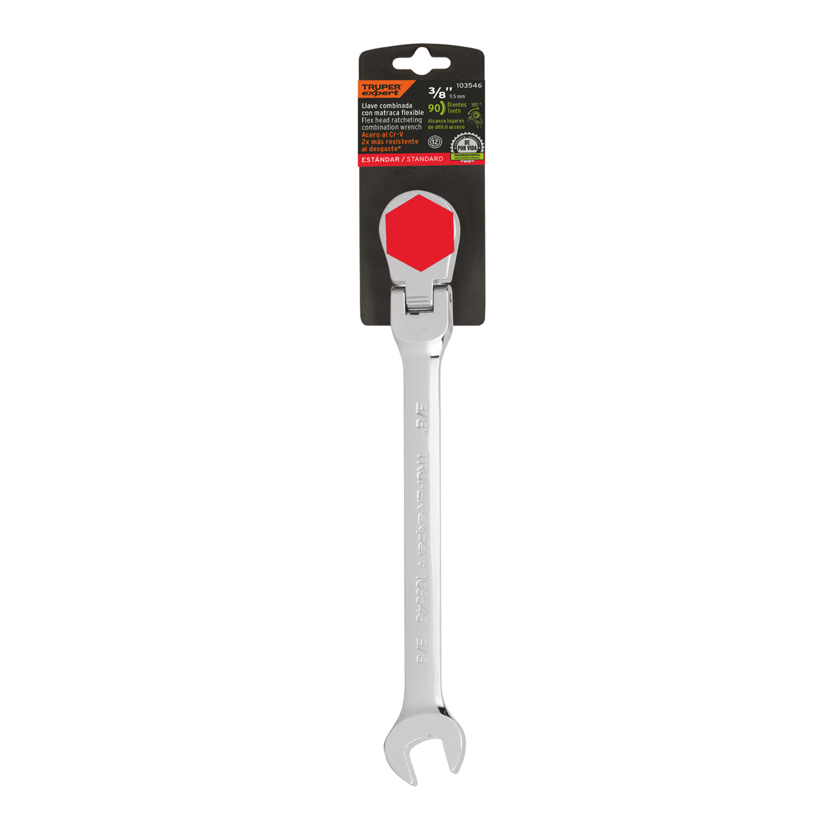 Llave combinada con matraca 3/8' flexible, EXPERT, Expert, SKU 103546 — vista 2