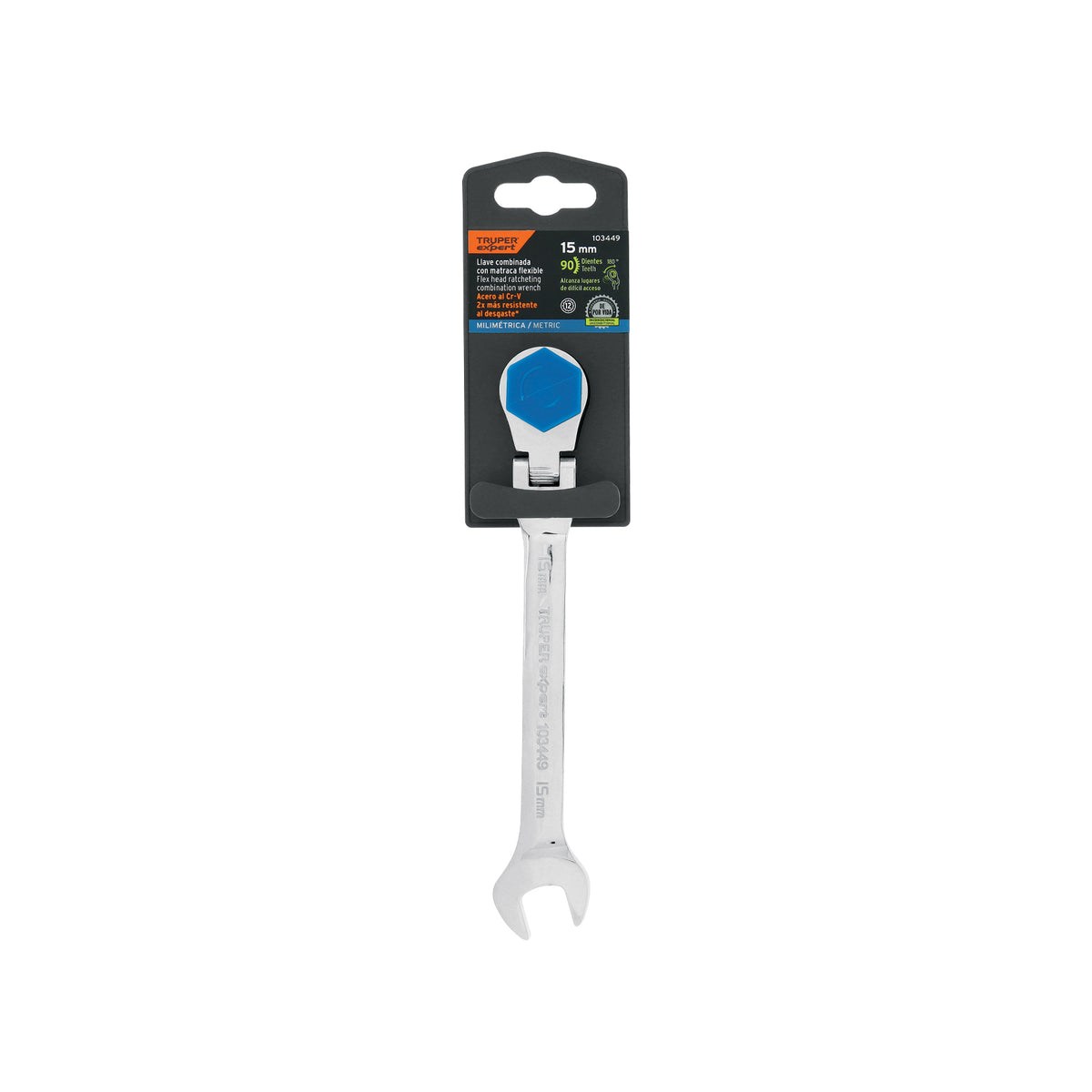 Llave combinada con matraca 15 mm flexible, EXPERT, Expert, SKU 103449 — vista 2