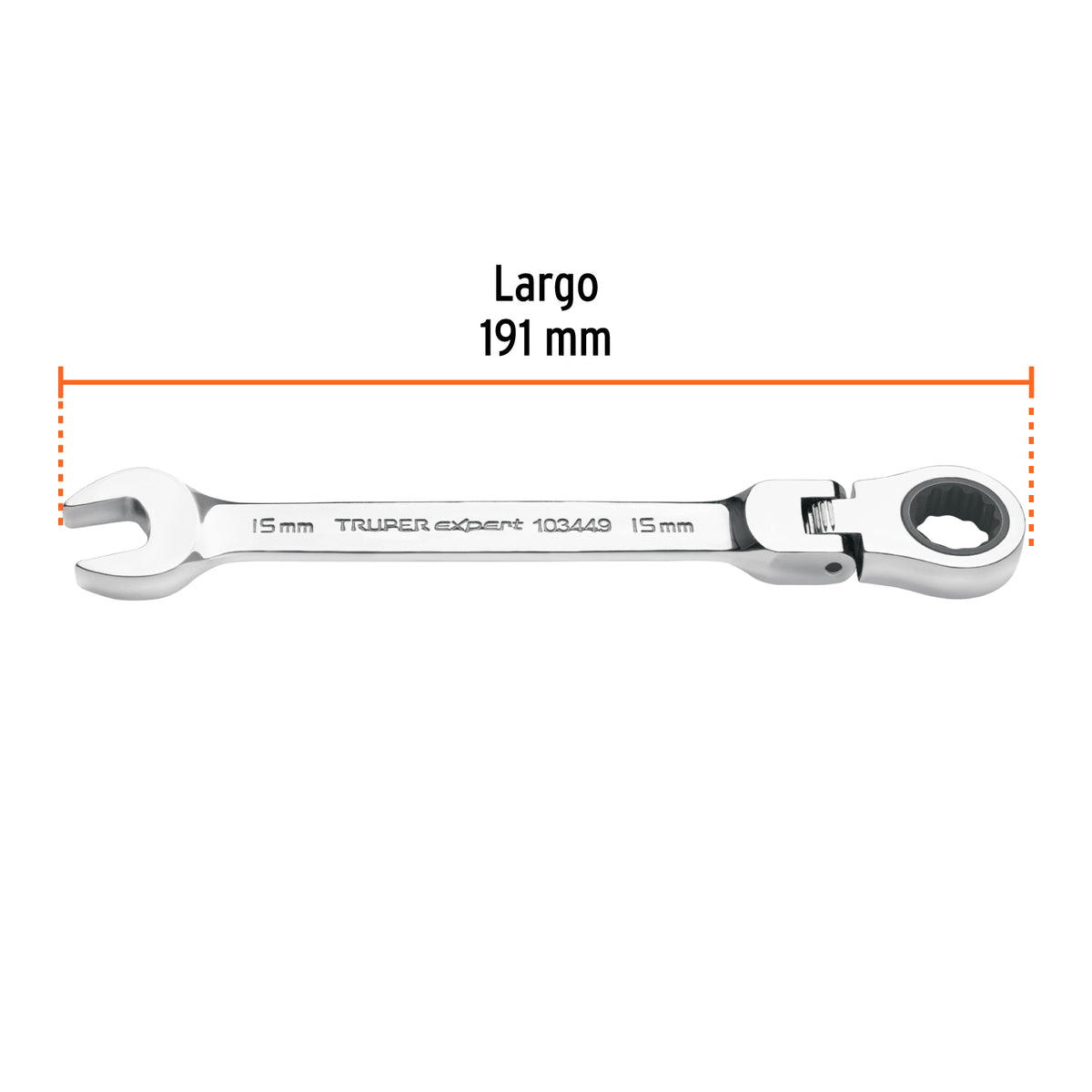 Llave combinada con matraca 15 mm flexible, EXPERT, Expert, SKU 103449 — vista 4