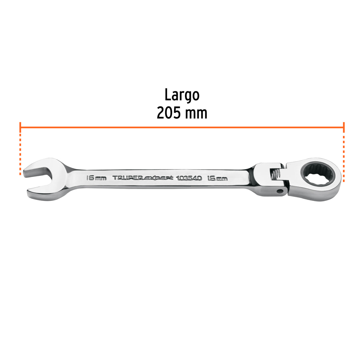 Llave combinada con matraca 16 mm flexible, EXPERT, Expert, SKU 103540 — vista 4