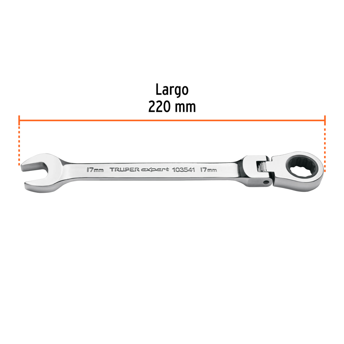 Llave combinada con matraca 17 mm flexible, EXPERT, Expert, SKU 103541 — vista 4