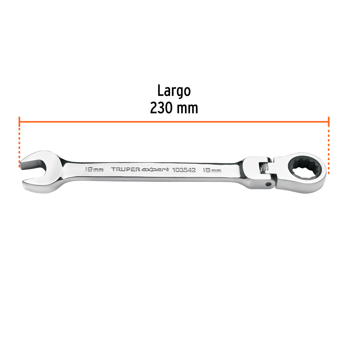 Llave combinada con matraca 18 mm flexible, EXPERT, Expert, SKU 103542 — vista 4