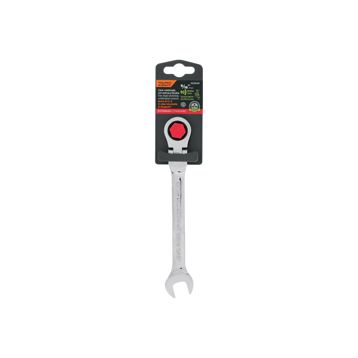 Llave combinada con matraca 9/16' flexible, EXPERT, Expert, SKU 103549 — vista 2