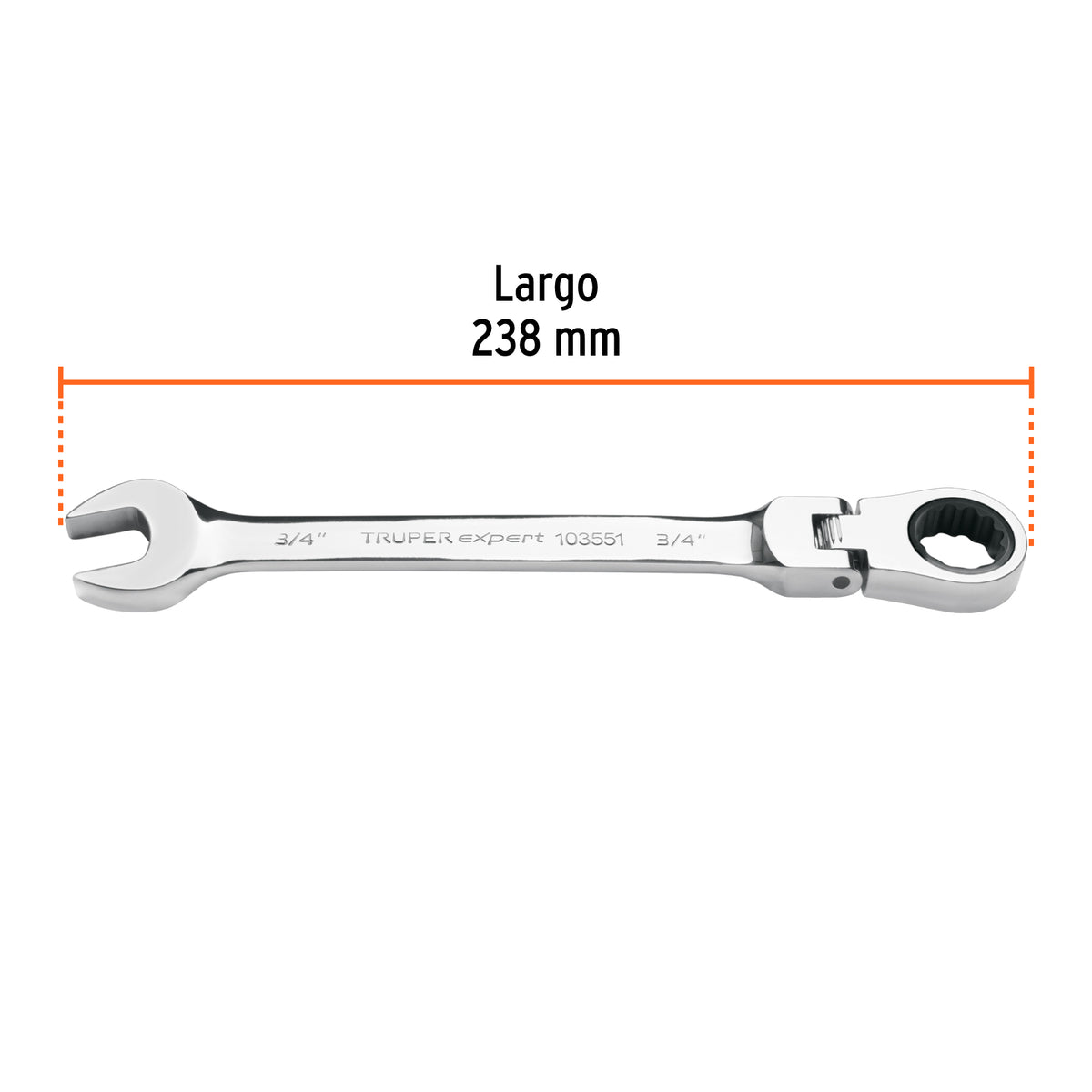 Llave combinada con matraca 3/4' flexible, EXPERT, Expert, SKU 103551 — vista 4