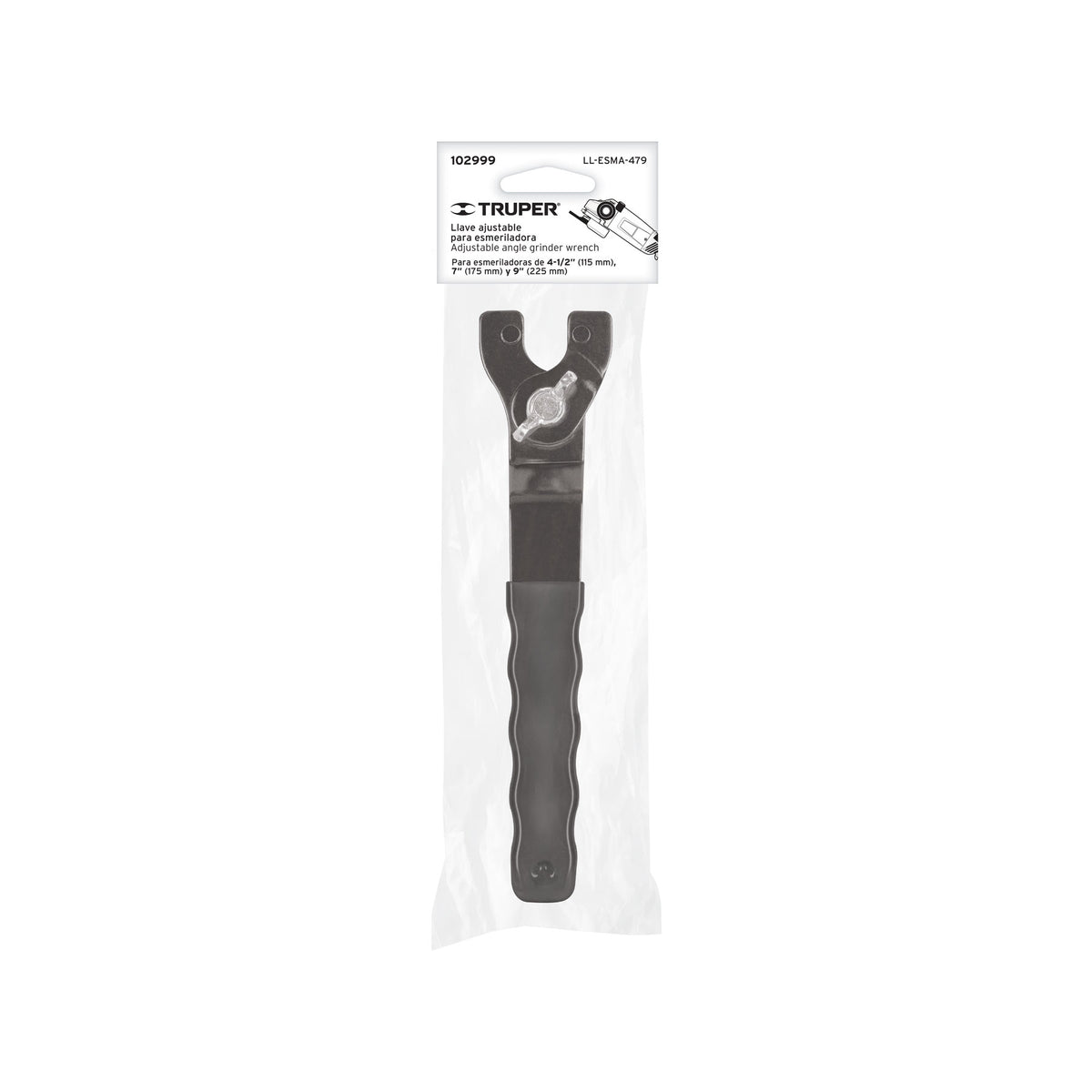 Llave de repuesto ajustable para esmeriladoras 4 1/2', 7',9', Truper, SKU 102999 — vista 2