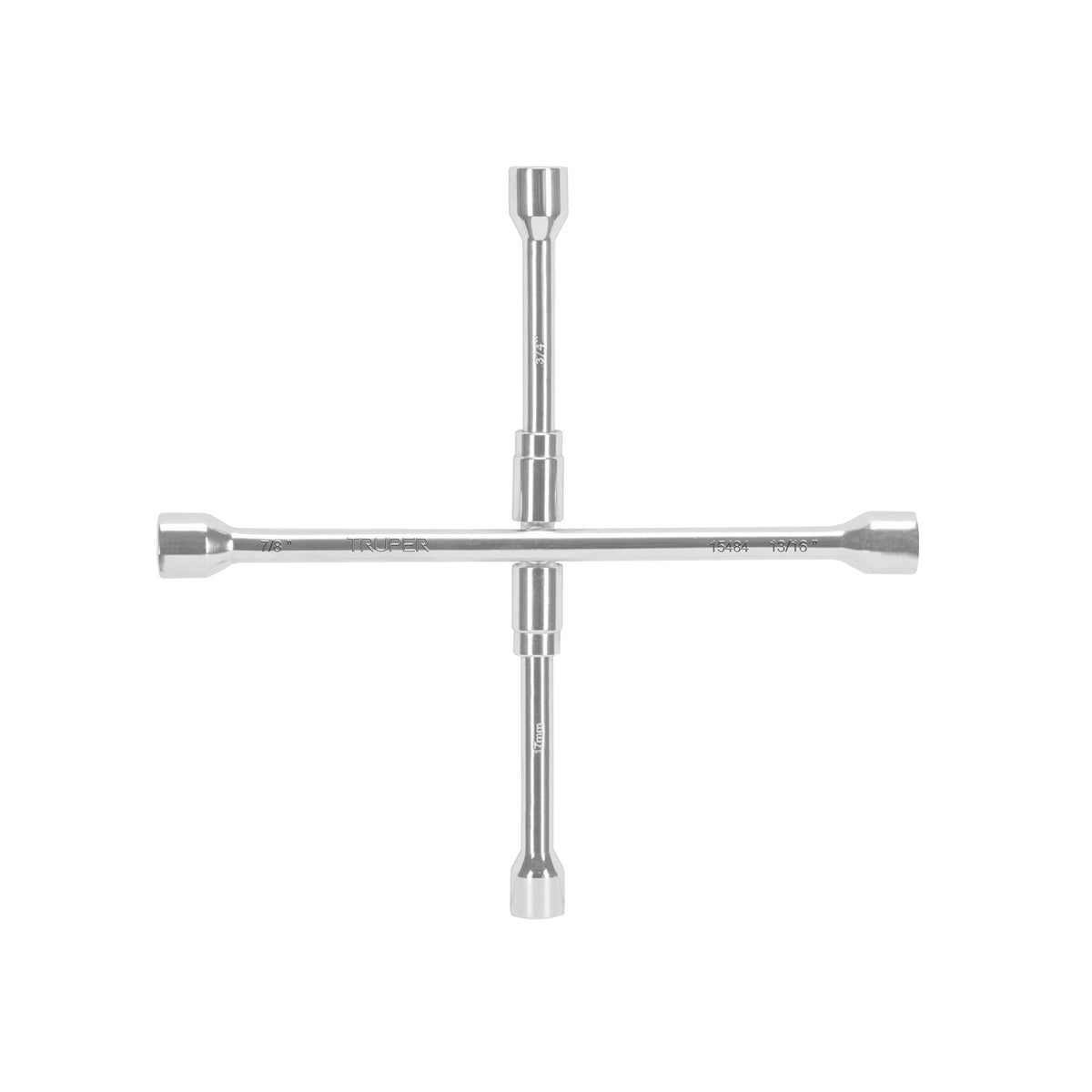 Llave de cruz 14' plegable pulida y cromada TRUPER — foto oficial 1