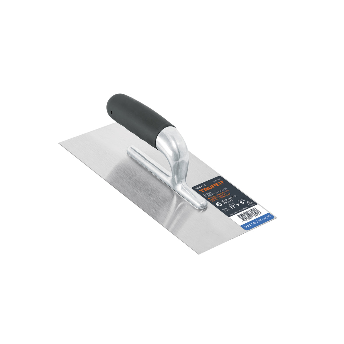 Llana 11' canto recto, 6 remaches, mango Comfort Grip,TRUPER, Truper, SKU 102775