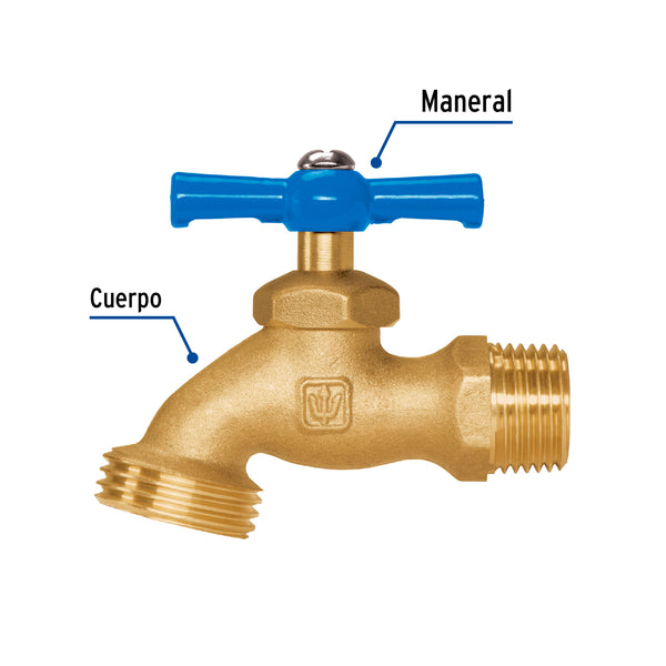 LLAVE PARA MANGUERA DE LATON , 120 GR ENTRADA 1/2 FOSET LLJ-120