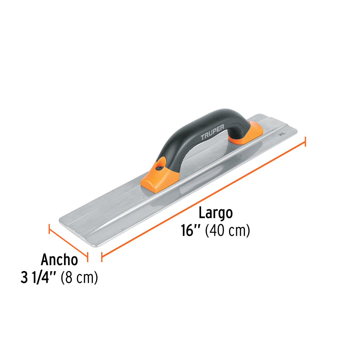 Llana de magnesio 16' borde cuadrado, mango Comfort Grip, Truper, SKU 103582 — vista 4
