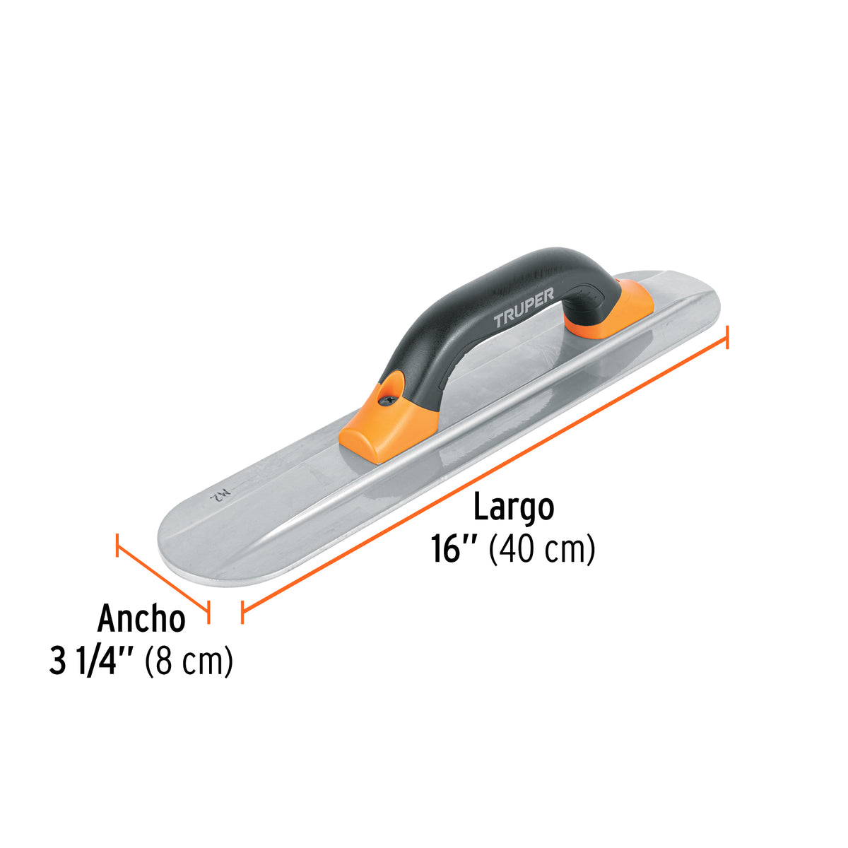 Llana de magnesio 16' borde redondo, mango Comfort Grip, Truper, SKU 103583 — vista 4
