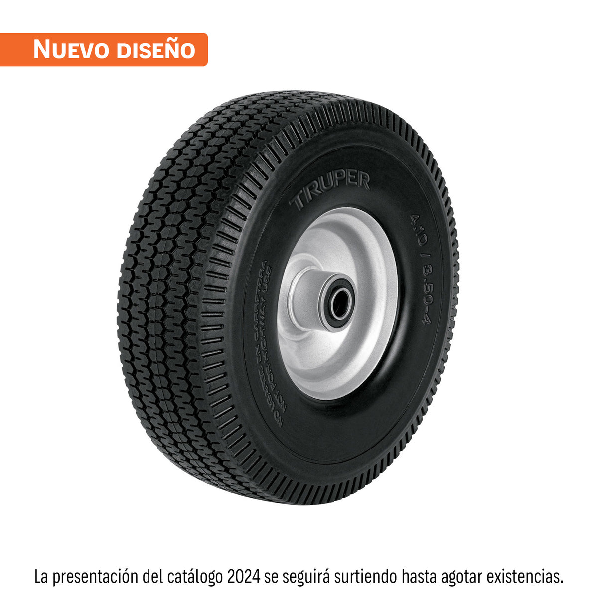 Rueda imponchable 10' para eje central TRUPER — foto oficial 1