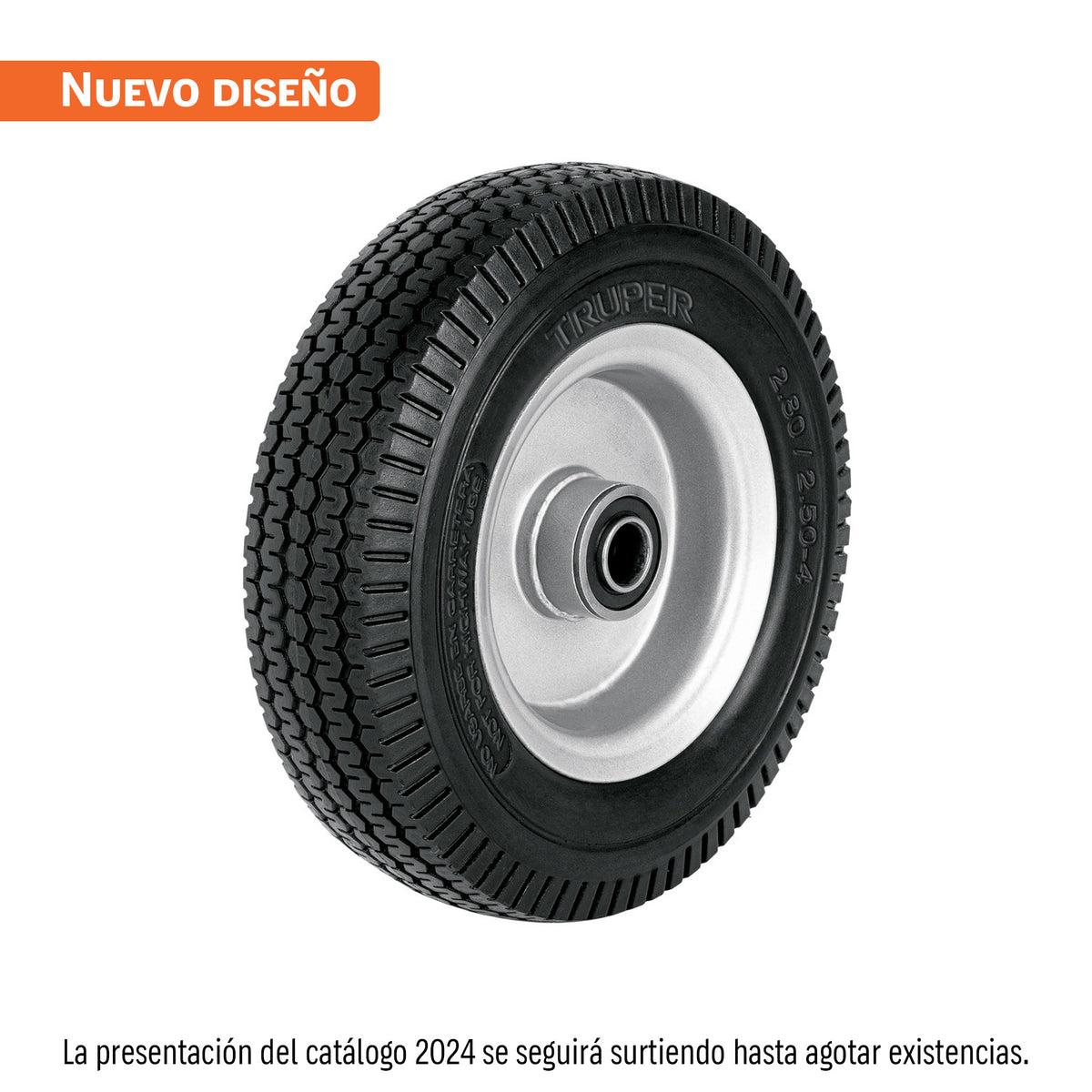 Rueda imponchable 8' para eje lateral TRUPER — foto oficial 1