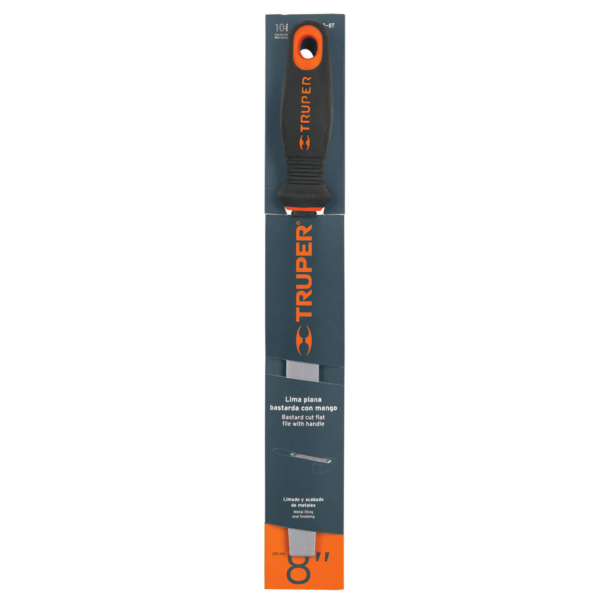 Lima plana bastarda 8' con mango Comfort Grip TRUPER — foto oficial 2