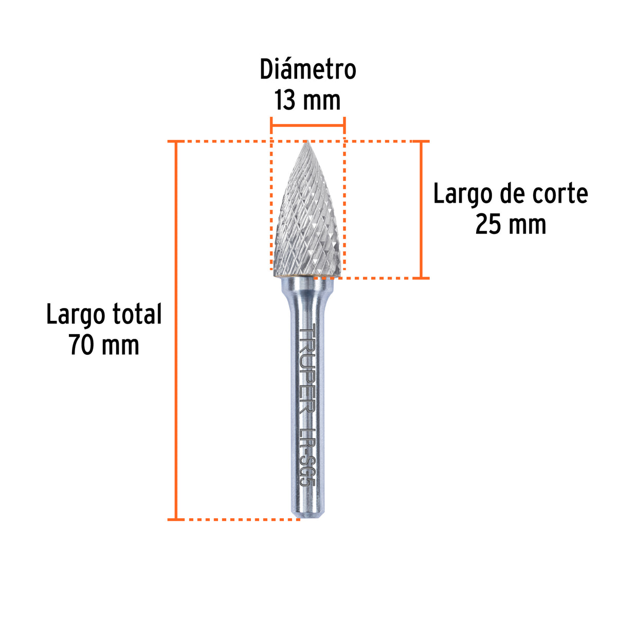 Lima rotativa punta árbol, 13 mm, TRUPER, Truper, SKU 103484 — vista 4