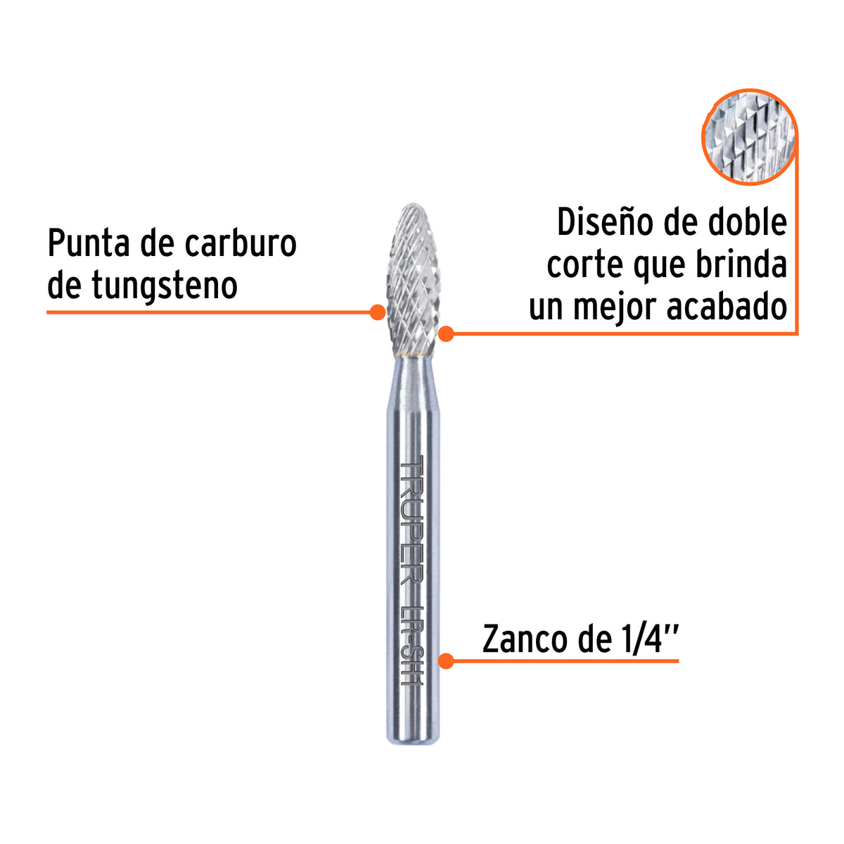 Lima rotativa punta flama, 6 mm, TRUPER, Truper, SKU 103500 — vista 3