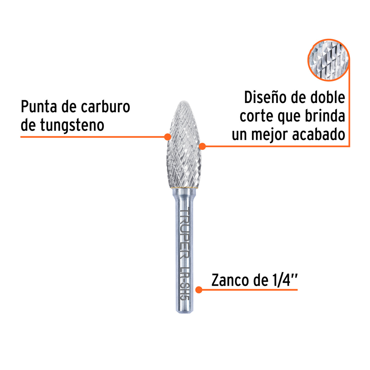 Lima rotativa punta flama, 13 mm, TRUPER, Truper, SKU 103501 — vista 3