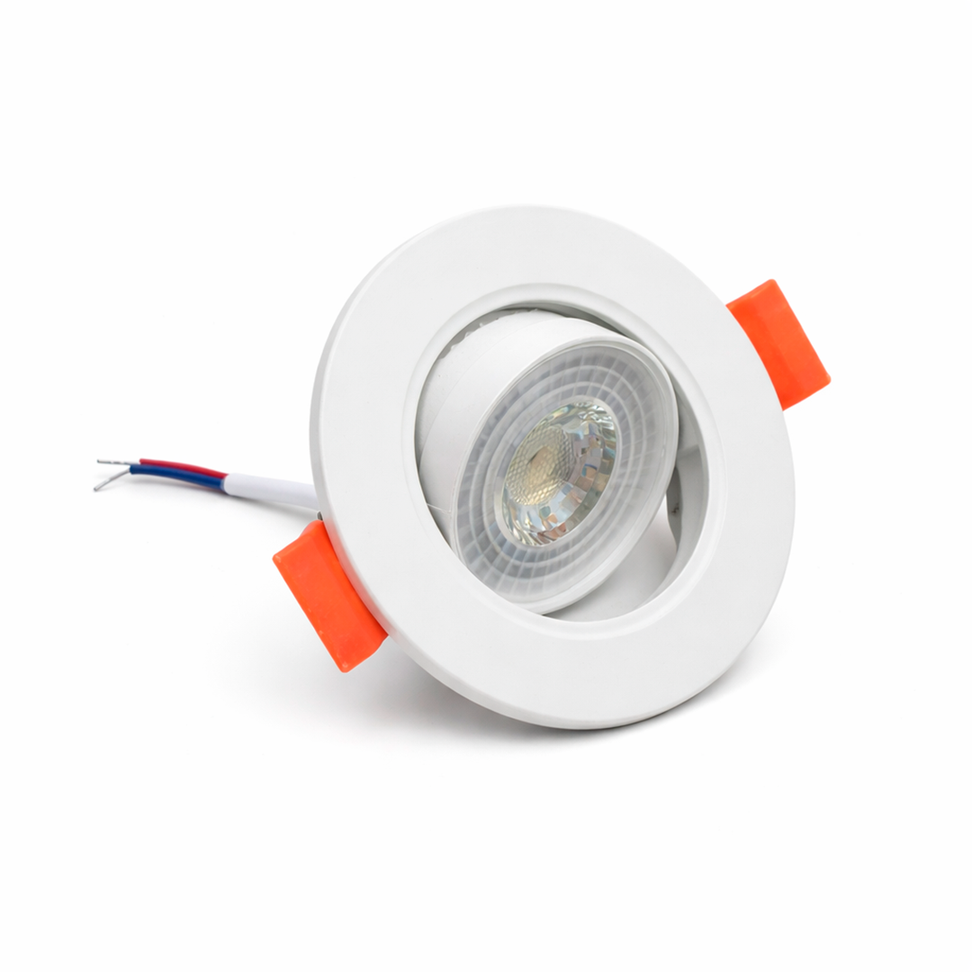 CAJA 2 SPOT 3" LED EMPOTRABLE DIRIGIBLE BLANCO 3W LUZ FRIA LULDEX 1801