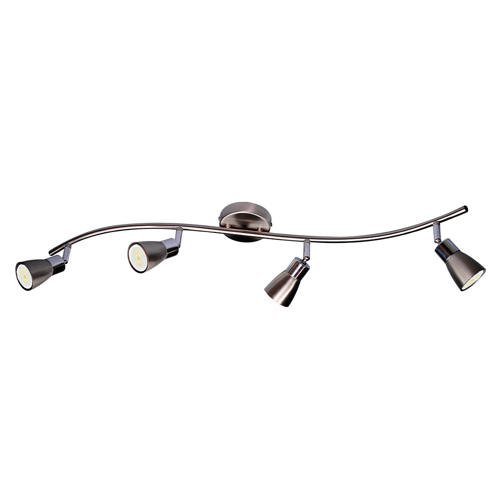 RIEL DE SOBREPONER CON 4 SPOTS PARA FOCO GU10 DE LED 51897
