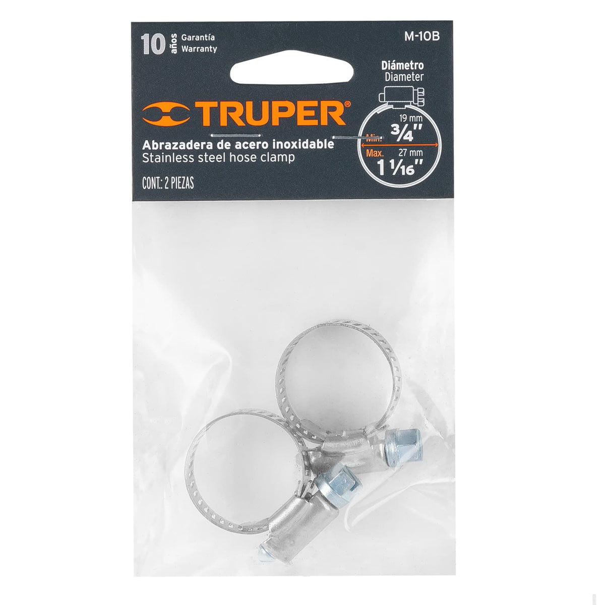 Bolsa con 2 abrazaderas sin fin #10, TRUPER — foto oficial 2