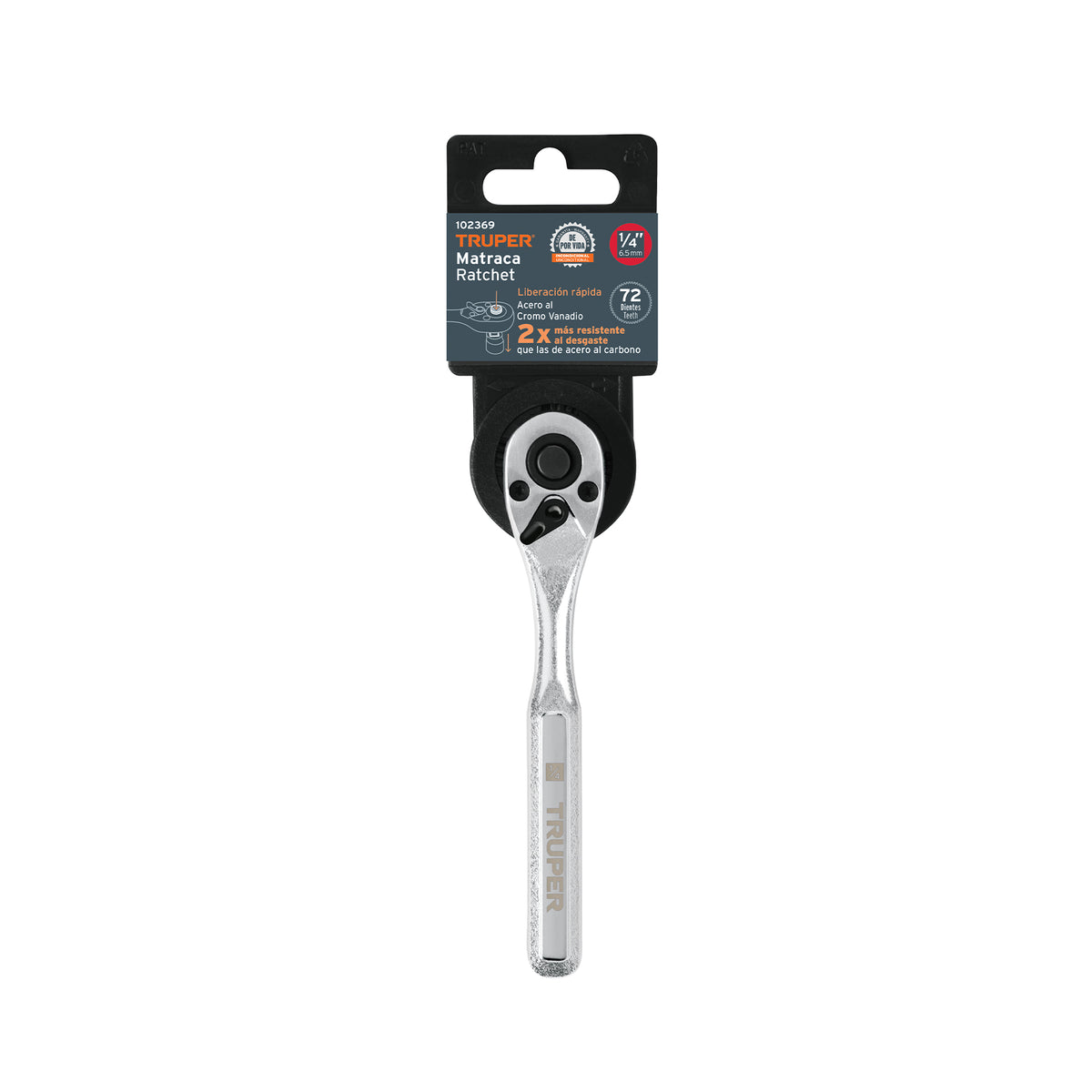 Matraca liberación rápida 72 dientes, cuadro 1/4', TRUPER, Truper, SKU 102369 — vista 2