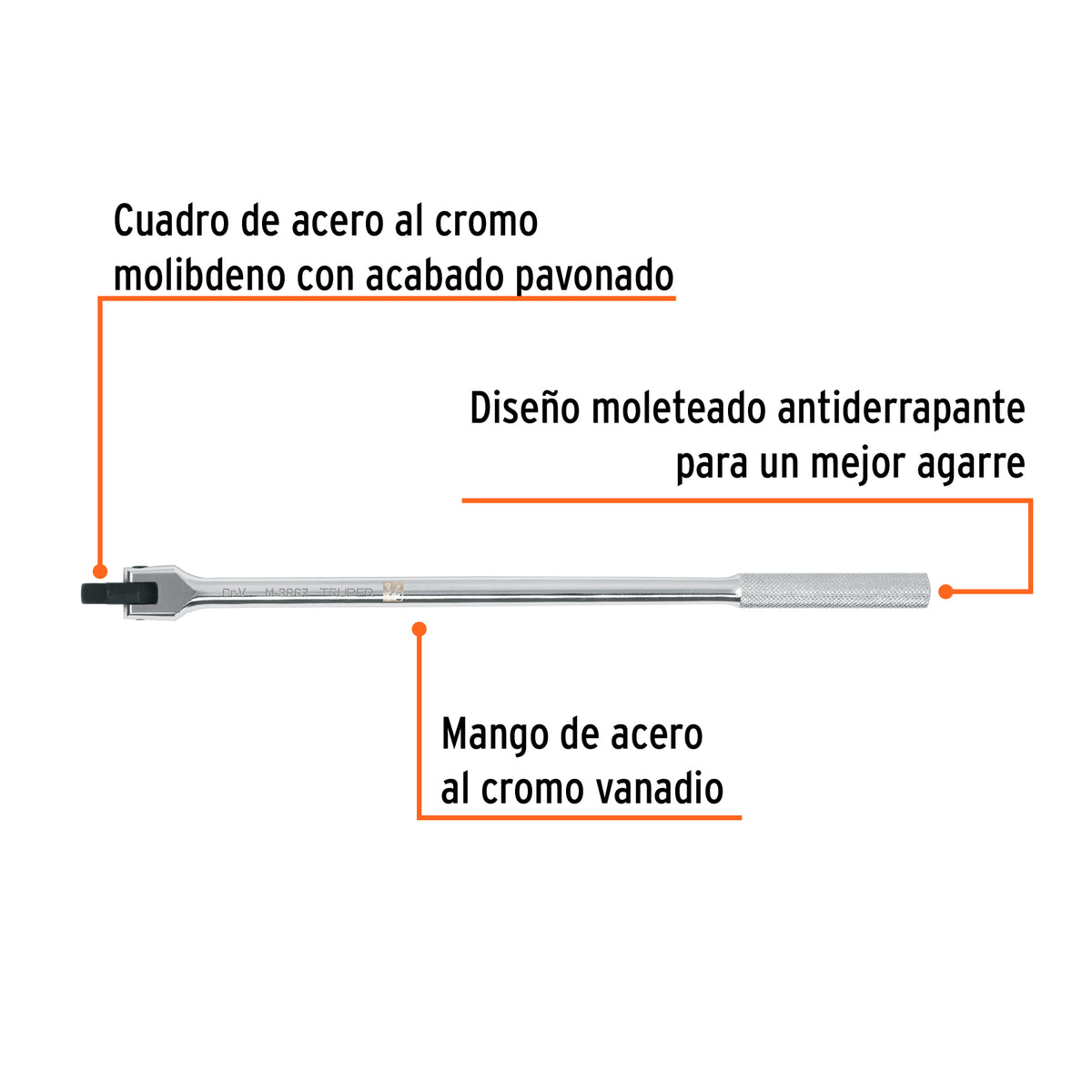 Mango articulado de 15' x 13 mm para dados cuadro 3/8', Truper, SKU 103080 — vista 3