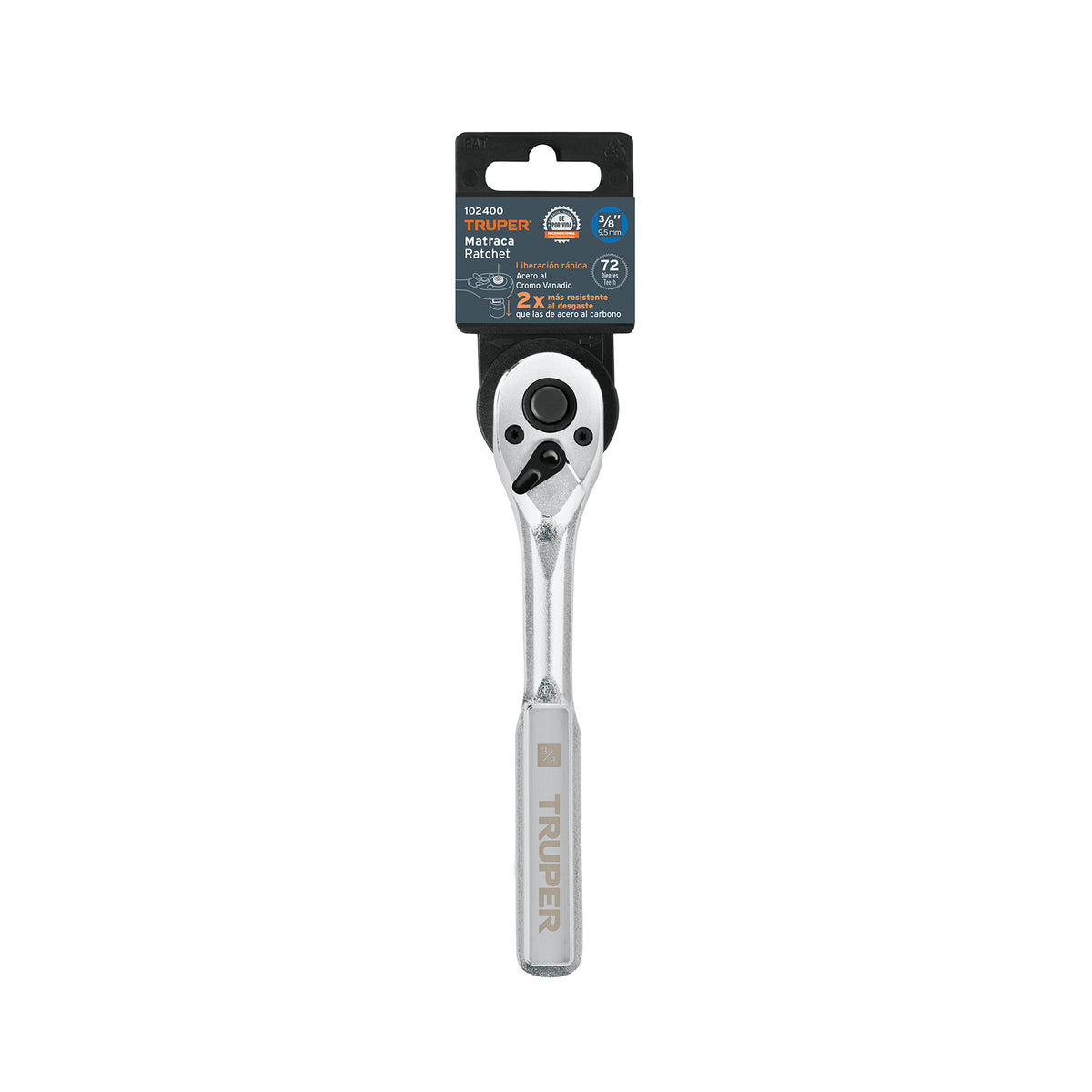 Matraca liberación rápida 72 dientes, cuadro 3/8', TRUPER, Truper, SKU 102400 — vista 2