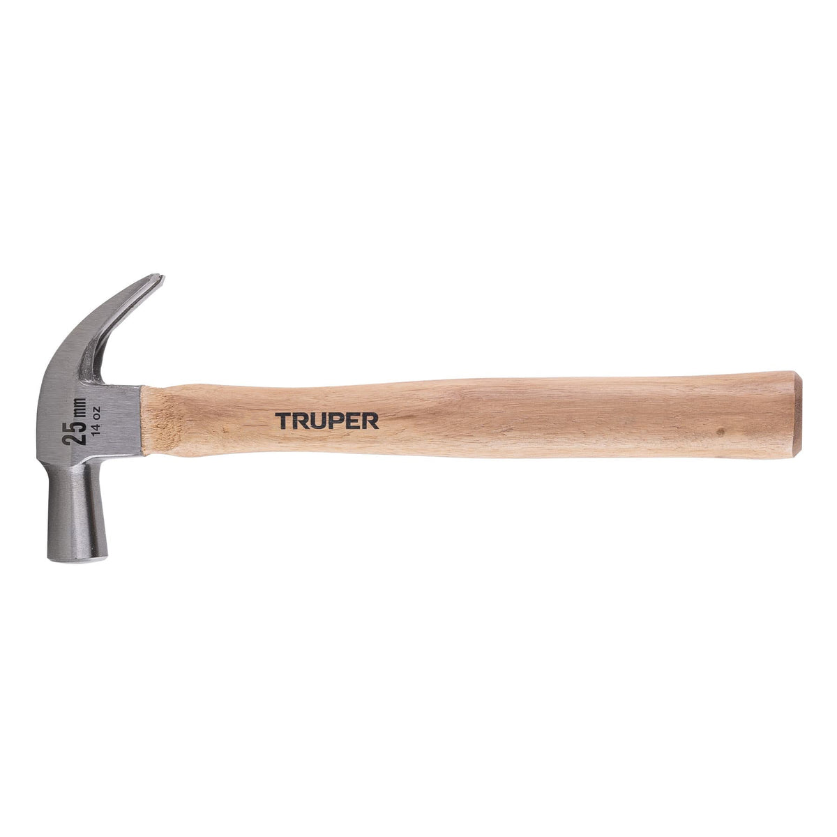 Martillo cabeza cónica 25 mm uña curva, mango madera, TRUPER — foto oficial 1