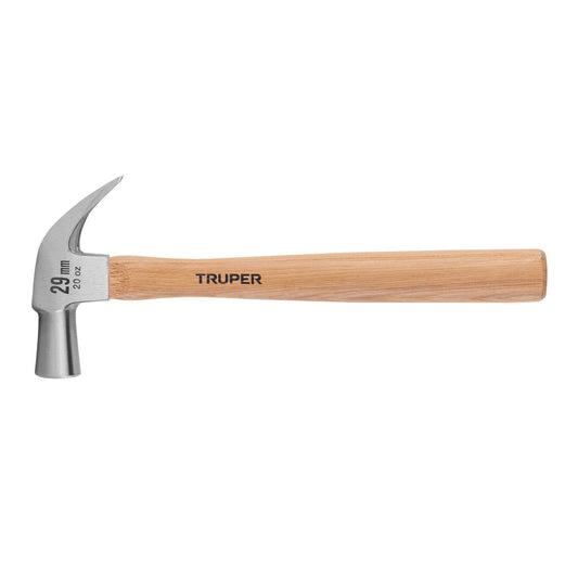 Martillo cabeza cónica 29 mm uña curva, mango madera, TRUPER — foto oficial 1