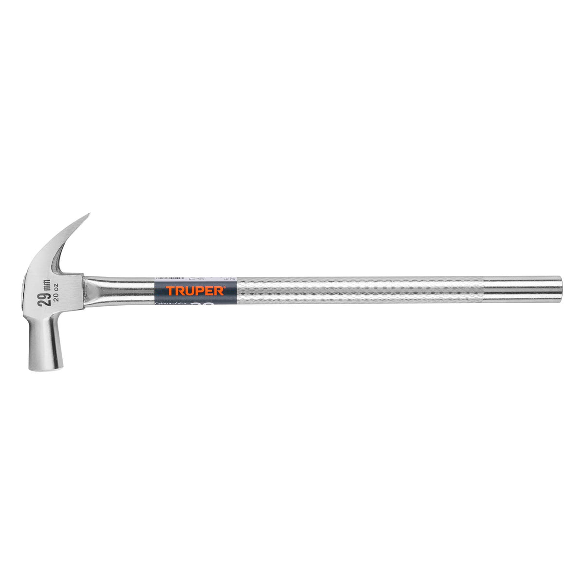 Martillo cabeza cónica 29 mm uña curva, mango tubular,TRUPER — foto oficial 1
