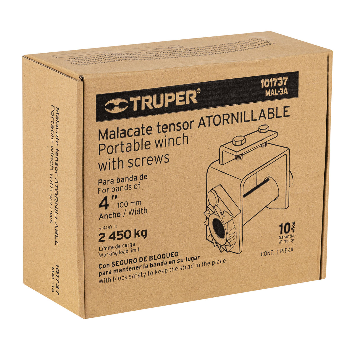 Malacate atornillable para banda de 4' ancho, TRUPER, Truper, SKU 101737 — vista 2