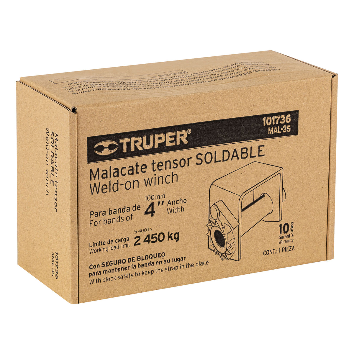 Malacate soldable para banda de 4' ancho, TRUPER, Truper, SKU 101736 — vista 2