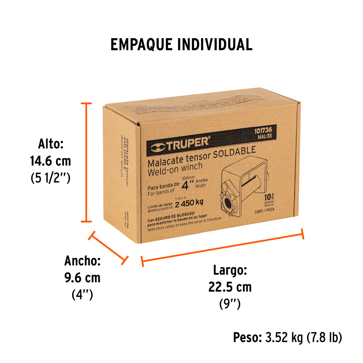 Malacate soldable para banda de 4' ancho, TRUPER, Truper, SKU 101736 — vista 5