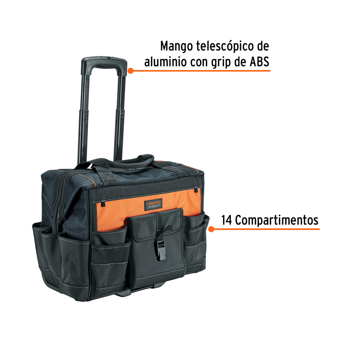 Maleta portaherramientas 18-1/2', con ruedas, TRUPER EXPERT, Expert, SKU 101902 — vista 3