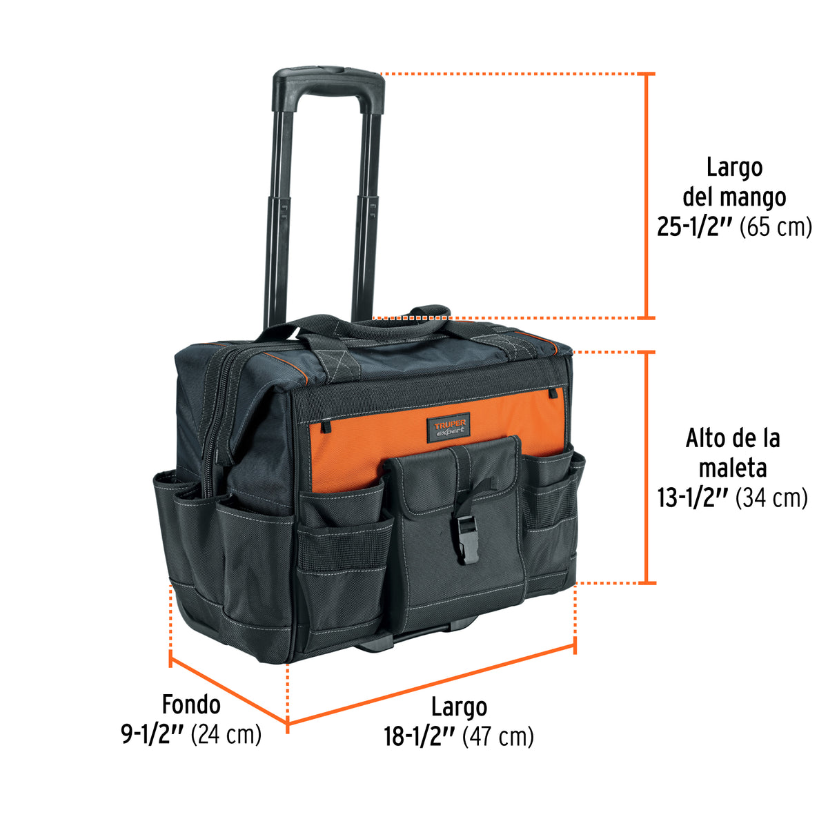 Maleta portaherramientas 18-1/2', con ruedas, TRUPER EXPERT, Expert, SKU 101902 — vista 4
