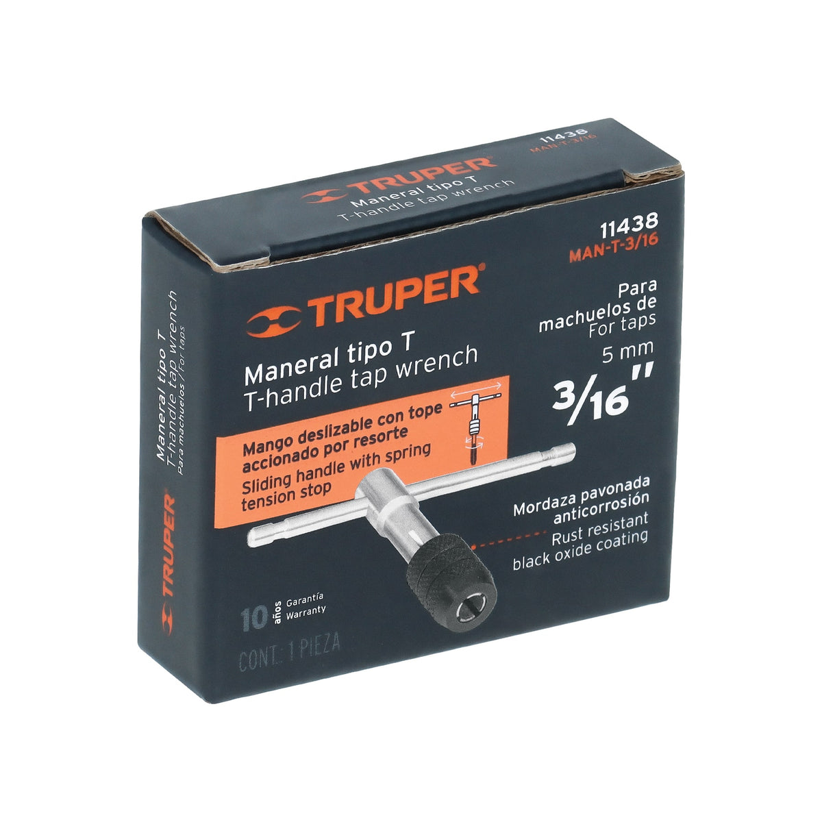 Maneral en T para machuelo 3/16', TRUPER — foto oficial 2