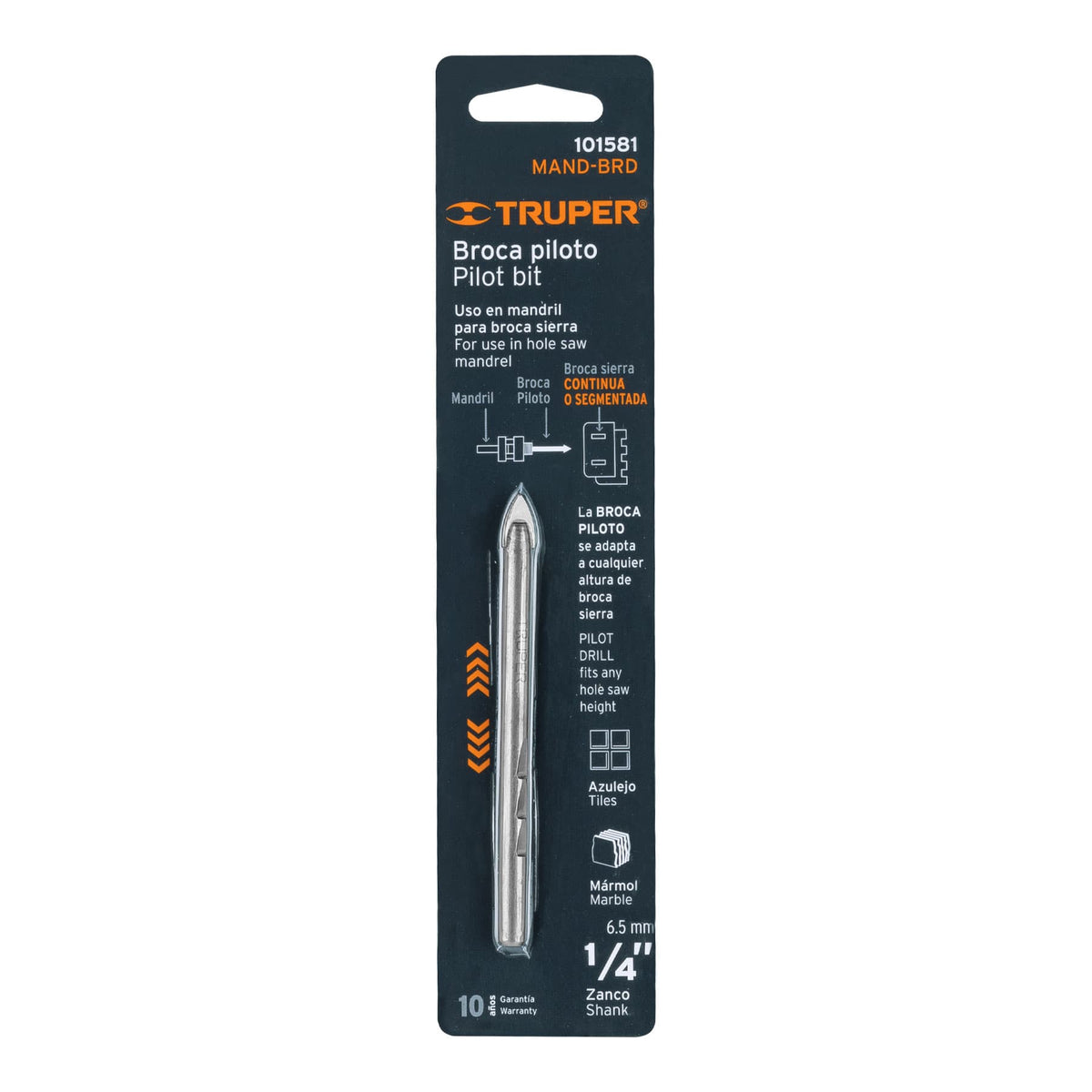 Broca piloto de 1/4' para brocasierras diamante, TRUPER, Truper, SKU 101581 — vista 2