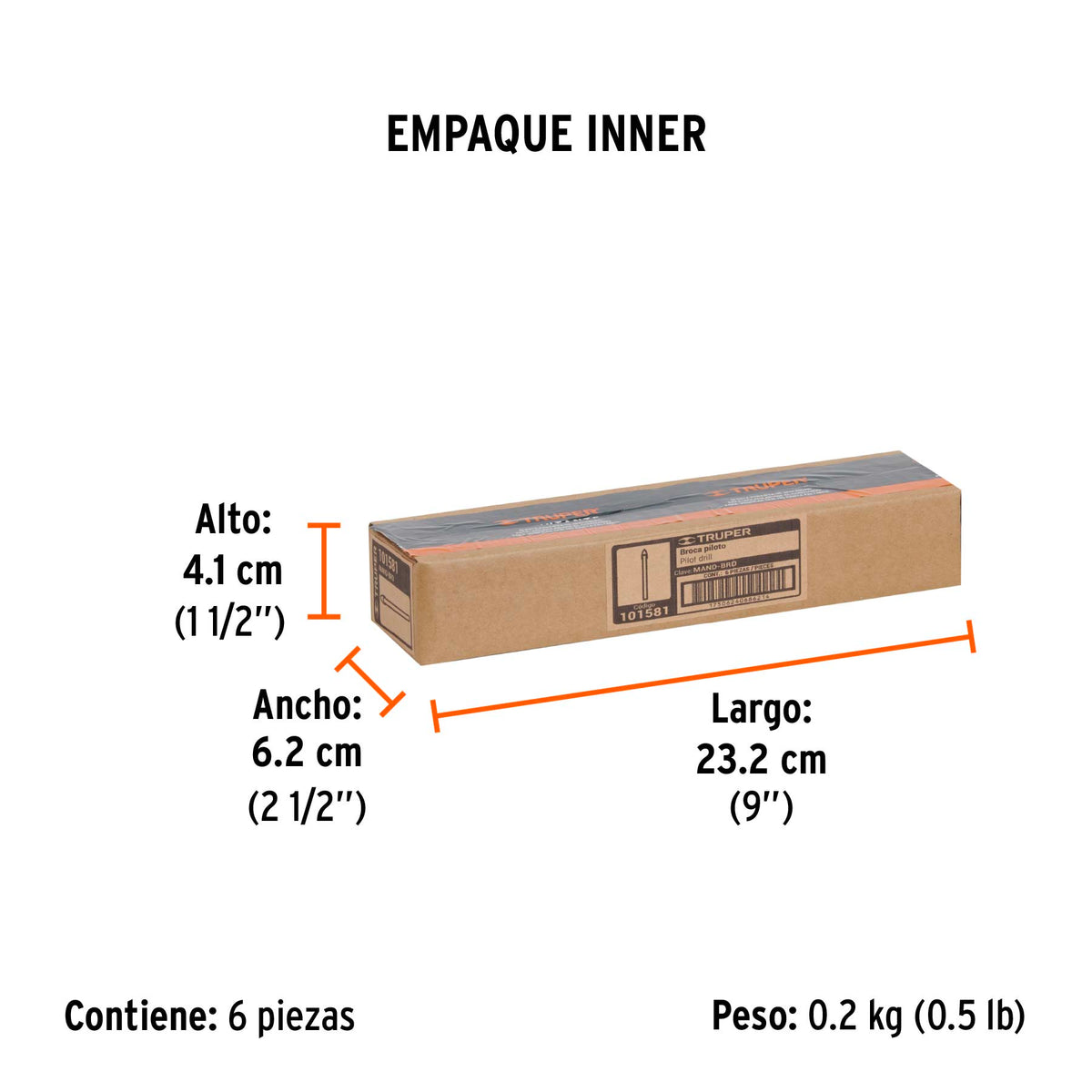 Broca piloto de 1/4' para brocasierras diamante, TRUPER, Truper, SKU 101581 — vista 6