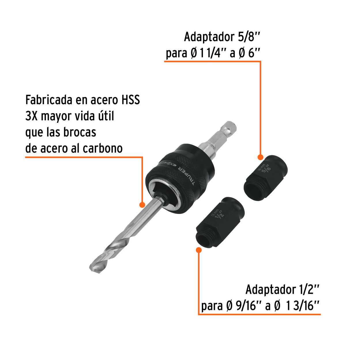 Mandril de cambio rápido con adaptadores y broca, EXPERT, Expert, SKU 103390 — vista 3