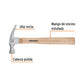 MARTILLO PULIDO 16 OZ UÑA RECTA MANGO MADERA TRUPER 16754 42430