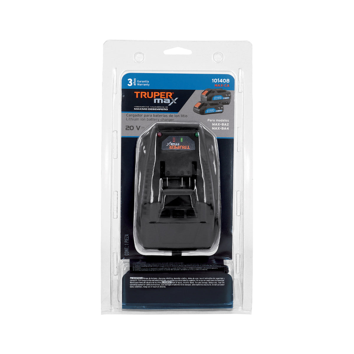 Cargador de baterías de ion litio 20V, TRUPER MAX — foto oficial 2