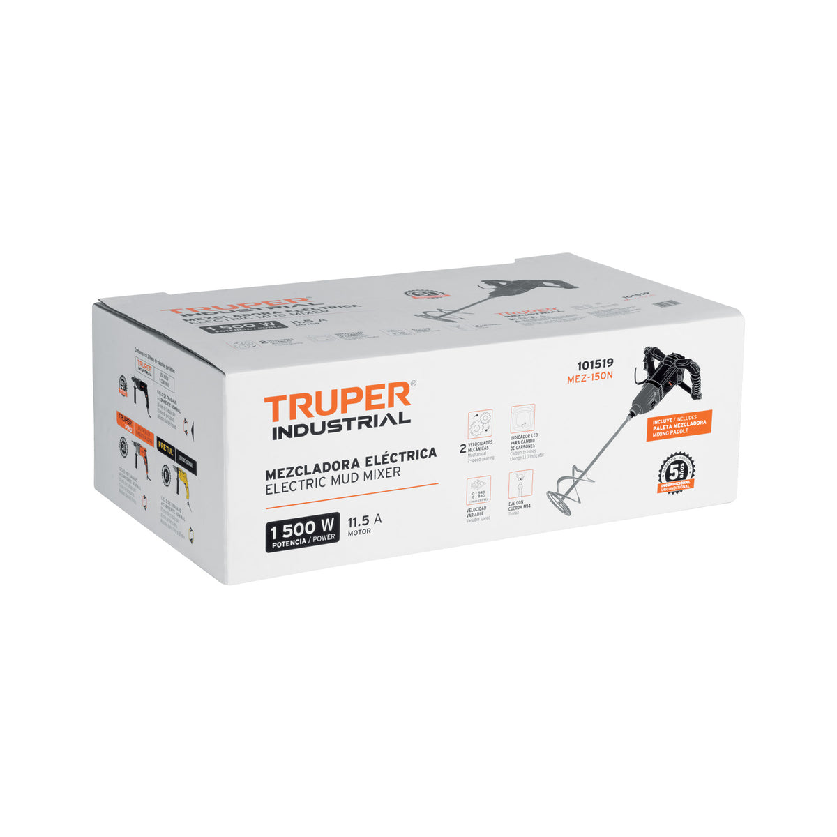 Mezcladora eléctrica 1500W, TRUPER INDUSTRIAL, Truper, SKU 101519 — vista 2