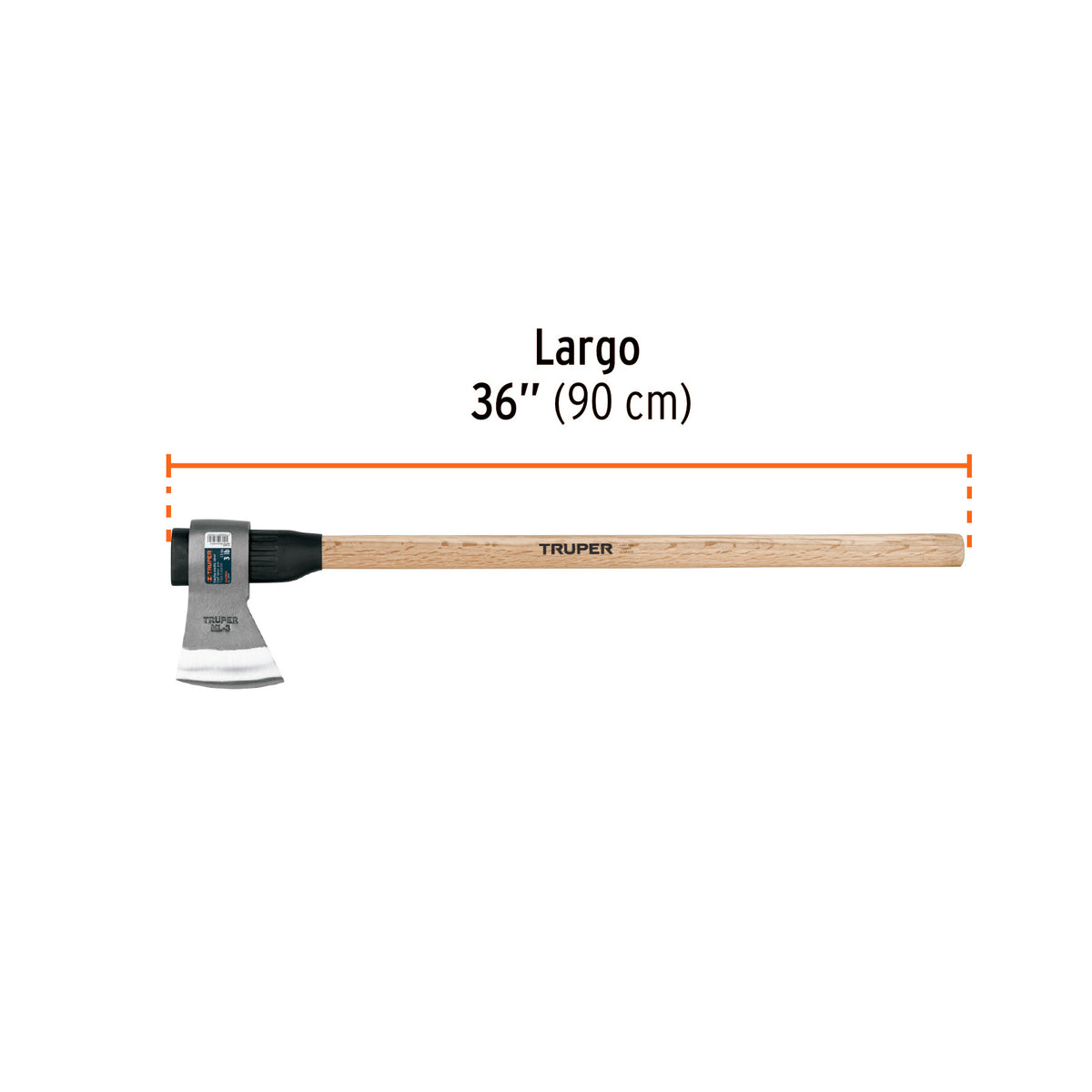 Hacha media labor 3 lb, mango de madera 36', TRUPER, Truper, SKU 102982 — vista 4