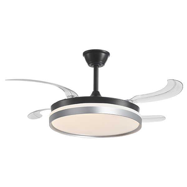 VENTILADOR 39.3´ RETRACTIL NEGRO CON PLATEADO 70W CCT MULTI TEMPERATURA TECNOLED ML-FAN-IV409C