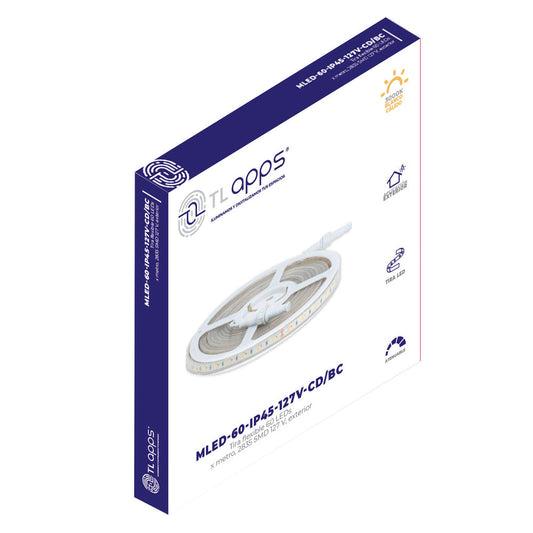 TIRA LED FLEXIBLE 3528 SMD PARA EXTERIOR CORRIENTE 127V IP45 LUZ CALIDA TL APPS TECNOLITE DIMEABLE ATENUABLE