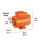 Motor eléctrico monofásico de 2 HP, alta velocidad, TRUPER, Truper, SKU 102313 — vista 3
