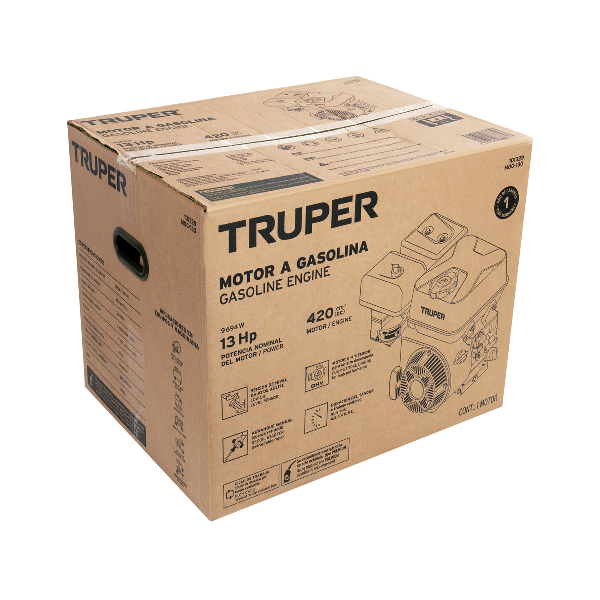 Motor a gasolina 13HP, TRUPER, Truper, SKU 101329 — vista 2